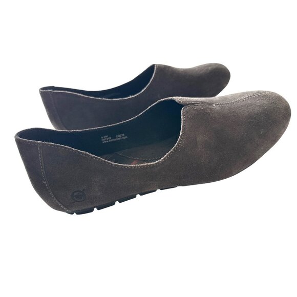 Born Chan Suede Slip-On Flats Brown Comfortable Round Toe Casual Shoes Size 9.5 - Picture 3 of 9
